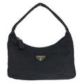 Prada Tessuto Black Silver Nylon Handbag Pouch