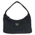 Prada Tessuto Black Silver Nylon Handbag Pouch