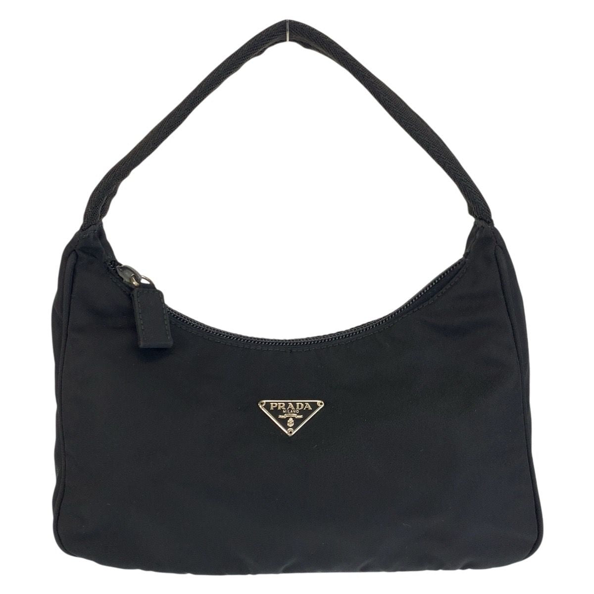 Prada Tessuto Black Silver Nylon Handbag Pouch