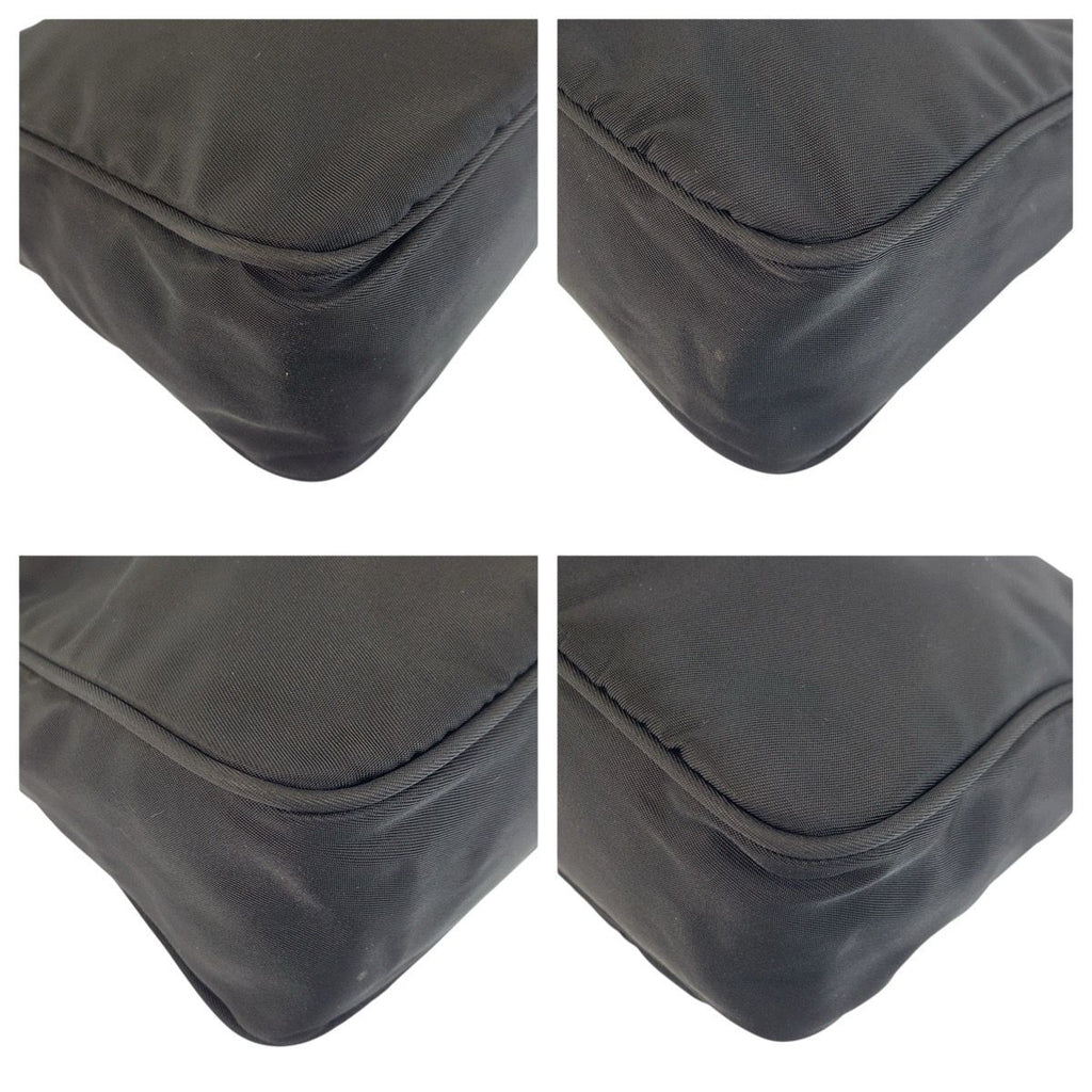Prada Tessuto Black Silver Nylon Handbag Pouch — view 4