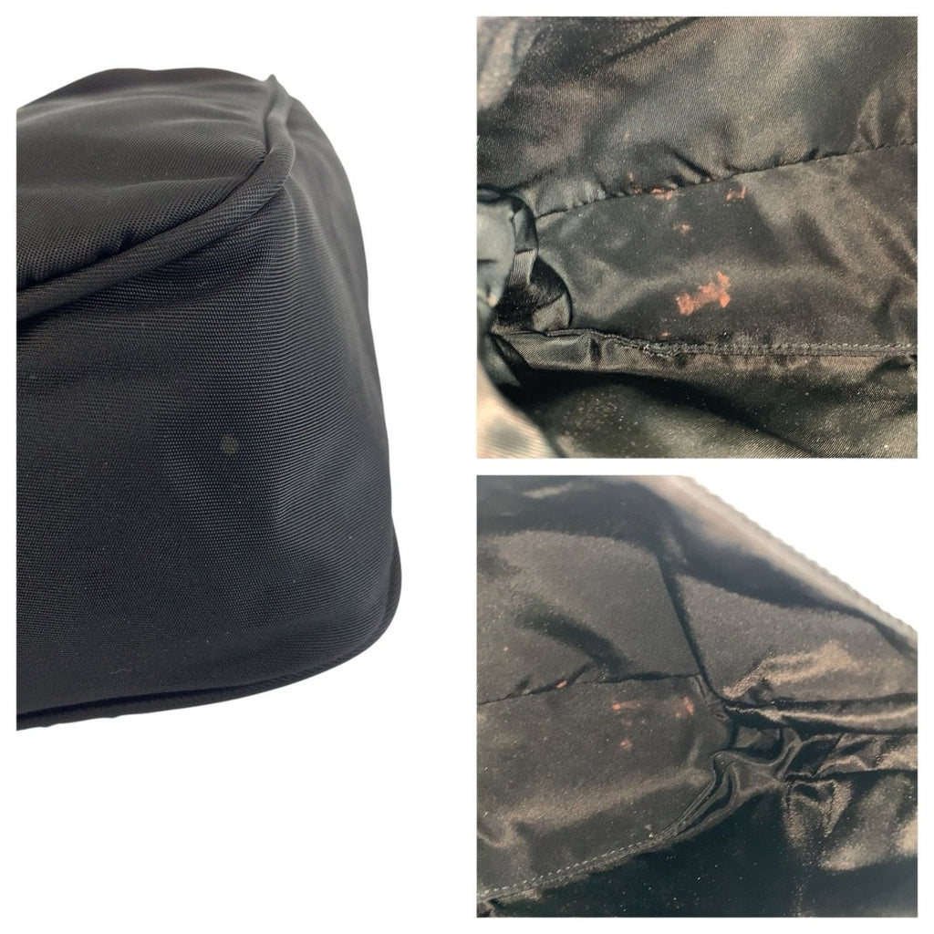 Prada Tessuto Black Silver Nylon Handbag Pouch — view 5