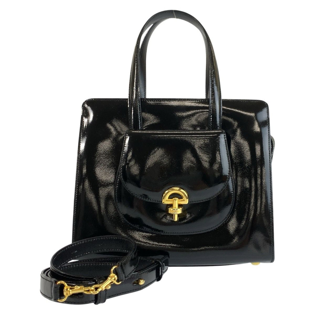 Celine Vintage Black Gold 05 2-Way Shoulder
