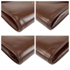 Celine Vintage Blason Brown Gold Leather 08 Shoulder Bag Pochette — view 4