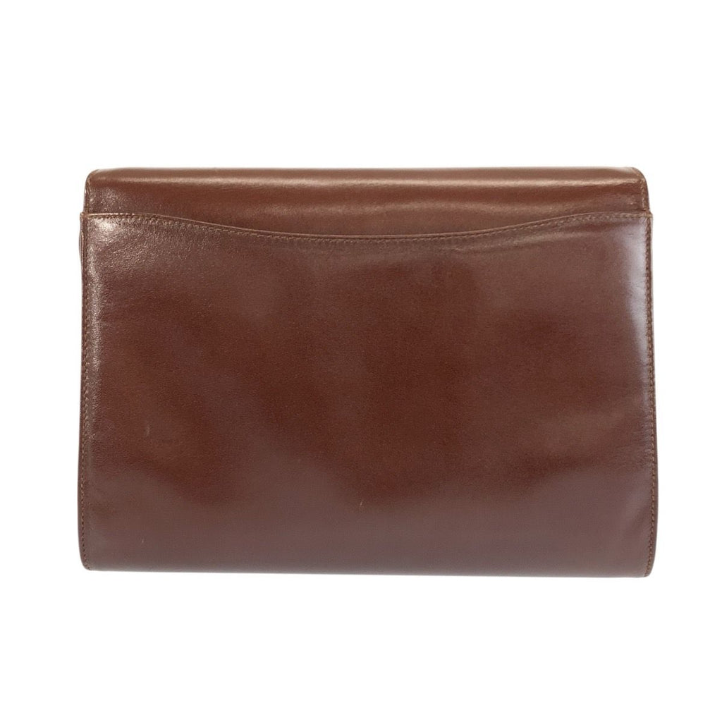 Celine Vintage Blason Brown Gold Leather 08 Shoulder Bag Pochette — view 2