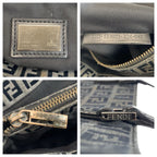 Fendi Zucchino Black Gray Canvas Leather Tote Shoulder — view 3