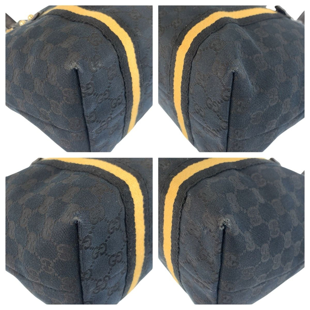 Gucci Sherry Line Black Gold GG Canvas Tote Shoulder — view 4