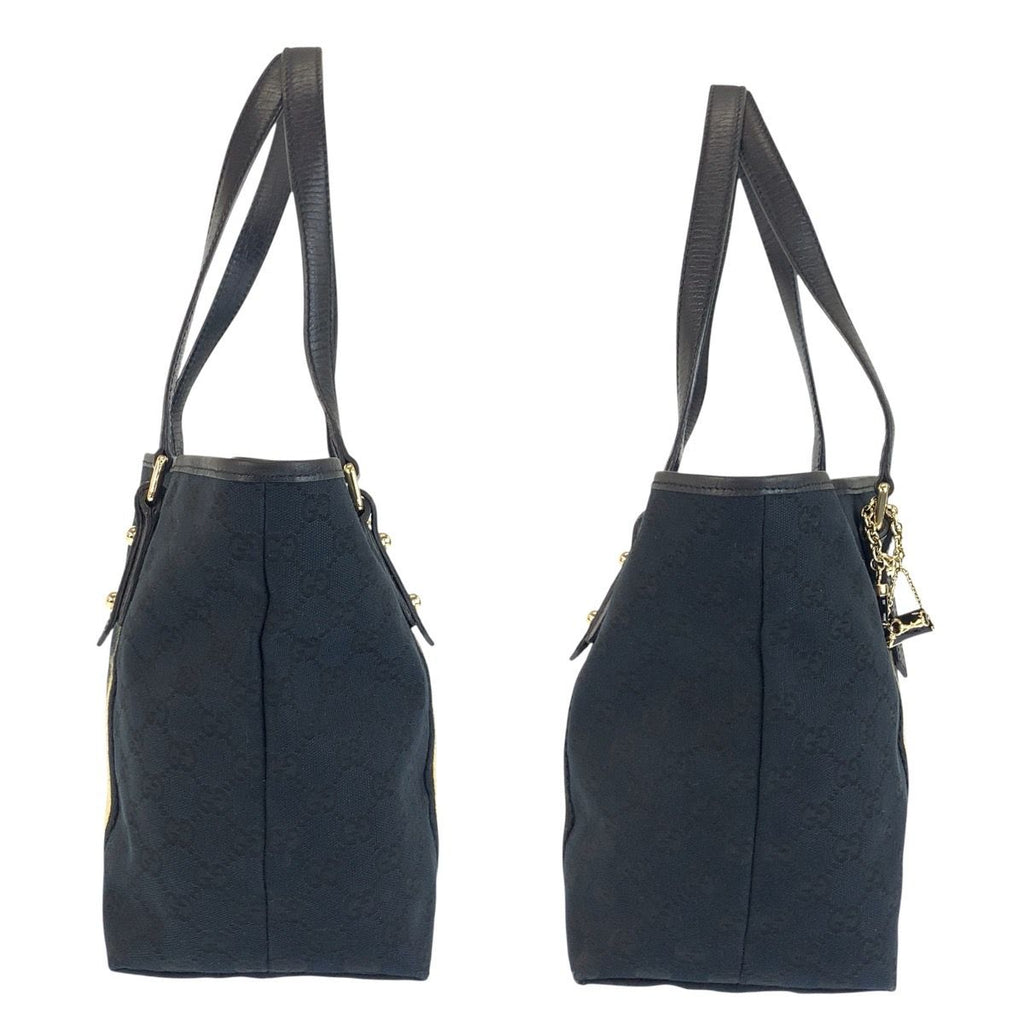 Gucci Sherry Line Black Gold GG Canvas Tote Shoulder — view 7