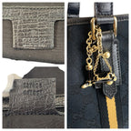 Gucci Sherry Line Black Gold GG Canvas Tote Shoulder — view 3