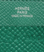 Hermes Wallet Silver Veau Epsom Vert Jade Kelly Long — view 4