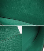Hermes Wallet Silver Veau Epsom Vert Jade Kelly Long — view 9