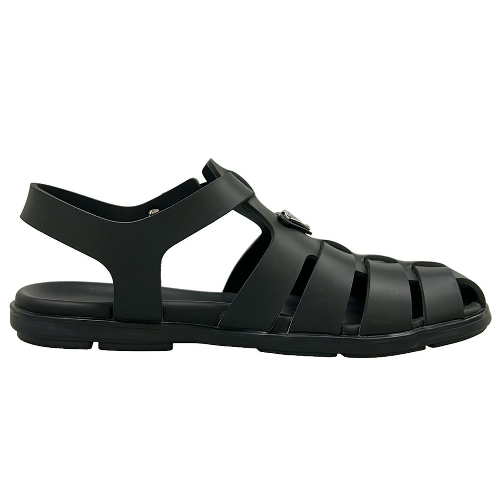 Prada Sandals 10 Fisherman Black Triangle Logo — view 2
