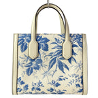 Gucci Tote GG Ribbon Herbarium Ivory Blue Floral Leather — view 3
