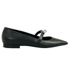 Hermes Flat Shoes 36 Kelly Buckle Black Silver Leather — view 4