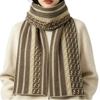 Fendi Zucca Pattern FF Logo Scarf Shawl Beige — view 3