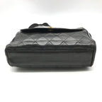 Chanel CC Logo Quilted Lambskin Leather Fringe Shoulder Bag Crossbody Black — view 4