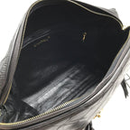 Chanel CC Logo Quilted Lambskin Leather Fringe Shoulder Bag Crossbody Black — view 8
