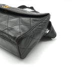 Chanel CC Logo Quilted Lambskin Leather Fringe Shoulder Bag Crossbody Black — view 6