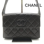 Chanel Quilted CC Logo Lambskin Leather Shoulder Bag Brown