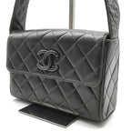 Chanel Quilted CC Logo Lambskin Leather Shoulder Bag Brown — view 2