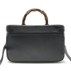 Gucci Bamboo Line Leather 2-Way Bag Vanity Black — view 3