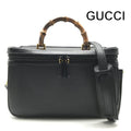 Gucci Bamboo Line Leather 2-Way Bag Vanity Black