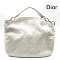 Dior Cannage Gold Canvas Chain Hand Tote White