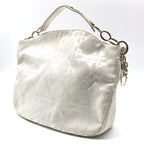 Dior Cannage Gold Canvas Chain Hand Tote White — view 2
