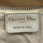 Dior Cannage Gold Canvas Chain Hand Tote White — view 9
