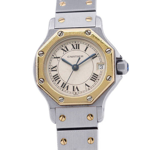 Cartier Santos Octagon SM Watch Ivory Dial Quartz