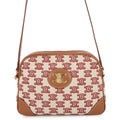 Celine Shoulder Bag Triomphe Canvas Leather White