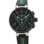 Louis Vuitton Tambour Chronograph Damier Graphite Lace Watch Black Dial