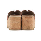 Hermes Sandals Eze Leather Cork 36 Shoes Wedge Sole Logo — view 3