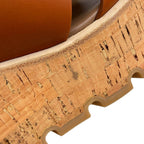 Hermes Sandals Eze Leather Cork 36 Shoes Wedge Sole Logo — view 9