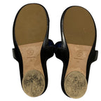 Chanel Camellia CC Logo Leather Sandals 35 Navy — view 4