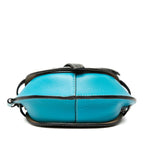 Loewe Gate Mini Floral Crossbody Shoulder Bag Pochette Blue Multicolor Leather — view 3