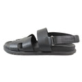 Hermes Genius Logo Leather Sandals Back Strap Techno Shoes 42 Black