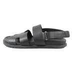 Hermes Genius Logo Leather Sandals Back Strap Techno Shoes 42 Black