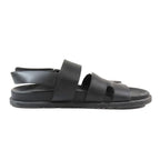 Hermes Genius Logo Leather Sandals Back Strap Techno Shoes 42 Black — view 2