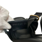Louis Vuitton Stella Line Ankle Strap Wedge Sole Sandals 35 Black — view 9