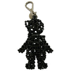Prada Beads Bear Charm Key Holder Black — view 2
