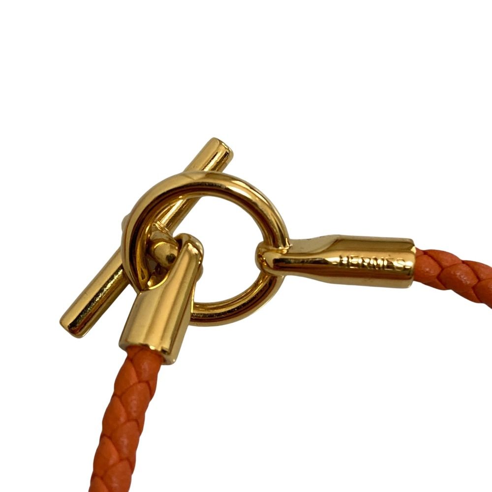 Hermes Glenan Leather Bracelet Orange — view 5