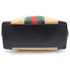 Gucci Tote Brown Camel Canvas Leather 002 Gold — view 5