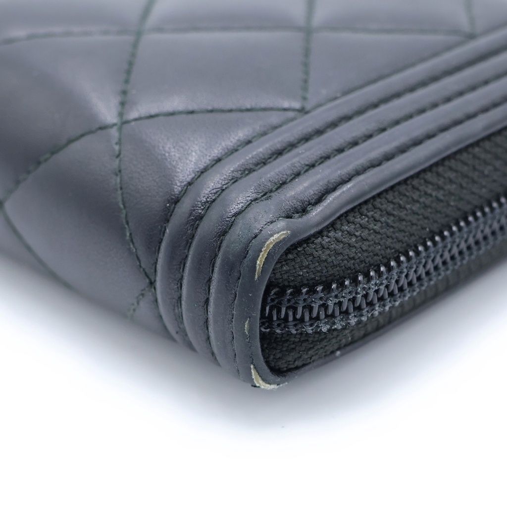 Chanel Zip Around Wallet Lambskin Silver — view 5