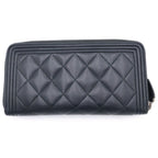 Chanel Zip Around Wallet Lambskin Silver — view 2