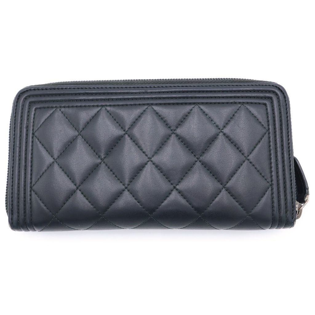 Chanel Zip Around Wallet Lambskin Silver — view 2