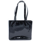 Chanel Logo Handbag Mini Tote Black Patent Enamel Gold — view 2