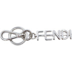 Fendi Graphy Logo Key Ring Key Holder Silver