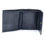 Chanel CC Logo Trifold Wallet Compact Coin Case Black Caviar Silver — view 4