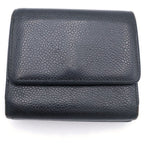 Chanel CC Logo Trifold Wallet Compact Coin Case Black Caviar Silver — view 2
