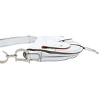 Dior Saddle Stitch Shoulder Bag White Leather Silver — view 3